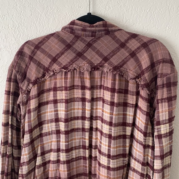 Free People Dip Dye Flannel Buttondown - Picture 3 of 11